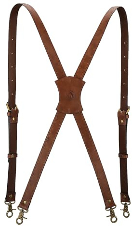 Bretelle di cuoio resistenti regolabili degli uomini di forma X per i pantaloni