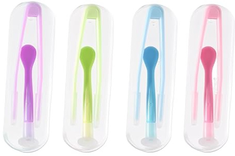 4 Pcs Contact Lenses Applicator Kit with Tweezers & Suction Stick, Storage Case, Portable Contact Lens Remover Tool for Soft Lenses, for Travel and Daily Outdoor Activities Use (Four Colours)