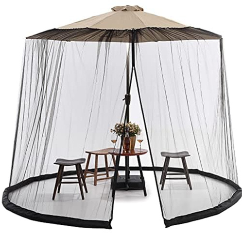 Zanzariera per Gazebo Rete for ombrellone rotonda da appendere alla terrazza, for porta, albero, parasole, tenda campeggio, giardino(Black)