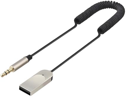 Adattatore Bluetooth Aux - Adattatore Bluetooth 5.4 per auto, ricevitore con jack da 3,5 mm per autoradio con funzione vivavoce, compatibile con ingresso AUX auto radio e collegamento a due