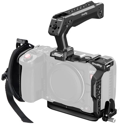 SMALLRIG Cage Kit for Canon C50 with Top Handle, Hand Strap, Dedicated Handheld Kit with Cable Clamp for HDMI, Built in Quick Release Plate for Arca for DJI RS Series Stabilizers and Tripods - 5809