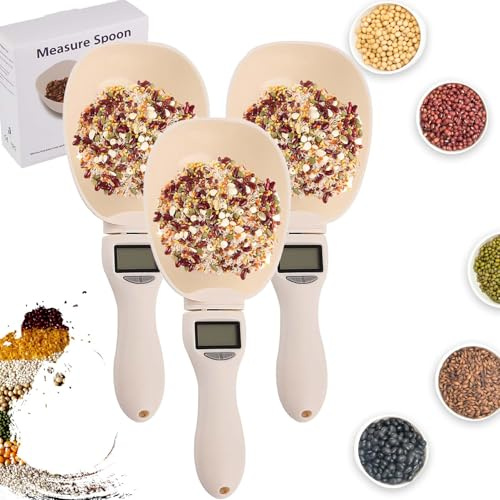Cuillère à mesurer électronique avec conversion, cuillère à mesurer numérique, 800 g/0,1 g, haute précision avec écran LCD, outil de pesage domestique portable pour animaux de compagnie, chien, chat