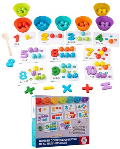 Perline In Silicone Per L'apprendimento Digitale – Strumento Per Il Conteggio Della Matematica, Set Per La Motricità Fine | Kit Di Riconoscimento Numerico Sensoriale, Giocattolo Educativo P