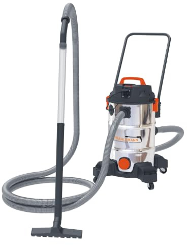 Strahlemann Aspirateur boue 1200 W, 35 l aspirateur humide/sec | Avec pompe à eau sale intégrée pour étang, piscine, cave et atelier