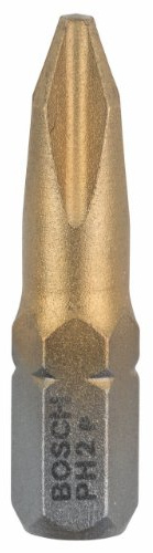 Bosch Professional Bit Max Grip für Phillips-Kreuzschlitzschrauben (PH2, Länge: 25 mm, 3 Stück) 2607001546