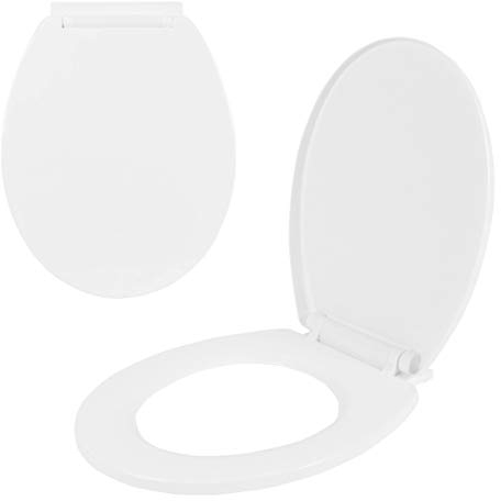 Anika 92280 Soft Close Plastic Replacement Toilet Seat and Lid/Universal Fit and Easy to Install/Classic White