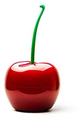 QUALY QL10128 Cherry Bin Abfalleimer, Kunststoff, Rot, 24x24x44,5cm