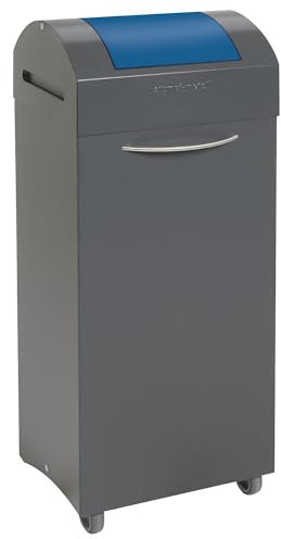 kaiserkraft | Wertstoffsammler | flammverlöschend | BxT 380 x 320 mm | Volumen 75 l | Einwurf enzianblau