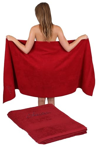 Betz 2 Stück Saunatücher Saunatuch Set Größe 80x200 cm XXL Sauna Handtuch Weich Groß Frottee France 100% Baumwolle Farbe: Bordeaux