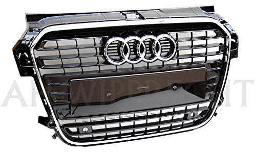 Kühlergrill Original Audi A1 S-Line schwarz glänzend Chromrahmen Tuning Grill 8X0853651 T94