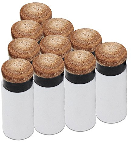 KEESIN 12MM Hart Cue Tipps Billard Ersatz Schraub-Tipps mit Pool Queue Stick Ferrules 10 Pack (Braun)