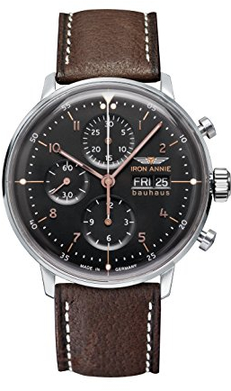 Junkers Herren-Armbanduhr Analog Automatik One Size, schwarz, braun