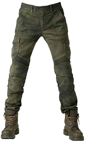 Alpha Rider Motorradhose Herren Jeans Textil Motorrad Hose mit Protektoren, Sportliche Motorrad Hose mit Oberschenkeltaschen Atmungsaktivem Verschleißfestem Armee Grün XL