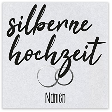 Herz & Heim® Etikett für Flasche - Silberne Hochzeit - mit Namen des Silberpaares 24 Stück