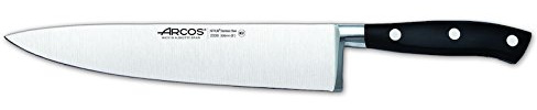 Arcos Serie Riviera - Cuchillo Cocinero - Hoja de Acero Inoxidable Forjado NITRUM 200 mm - Mango de Polyoxymethylene (POM) Color Negro