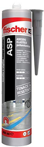 Fischer ASP Grigio, Adesivo Sigillante Tenace e Resistente per Giunti a Pavimento, in Facciata, Condotte, Lamiera e Carrozzeria, Cartuccia in Alluminio 300 ml, 544917
