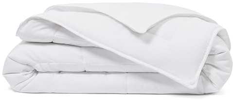 Cosy House Collection Luxury Down Alternative Comforter - Blend of Rayon Derived from Bamboo - Bedroom Essentials - All Season Use - Box Stitch Construction & Duvet Loops (Full/Queen, White)
