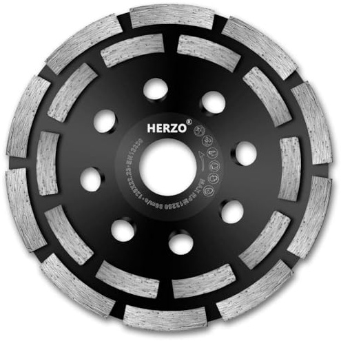 HERZO Diamant Schleiftöpfe 125mm für Beton, Granit, Naturstein, Stein, Mauerwerk. Topfscheibe 125 Beton, diamant schleifscheibe 125mm für Winkelschleifer