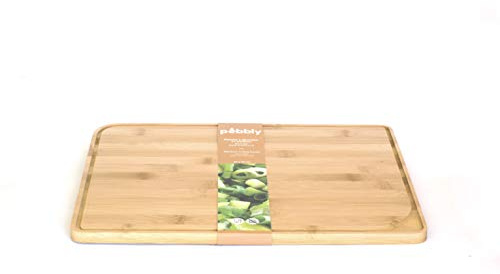 Pebbly - Planche à Découper avec Rigole en Bamou Naturel - 26 x 18 cm - Idéal pour la Préparations des repas - Matériau Naturel et Résistant | Design Élégant dans votre Cuisine, Prise en Main Facile
