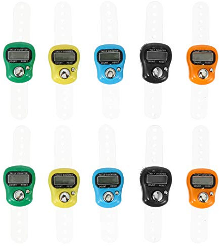 BESPORTBLE 10 Stück Digitaler Fingerzähler - Handzähler Mit 5-Stelligem LCD-Display Für Sport Gebet Und Zählungen Kompakt Und Tragbar