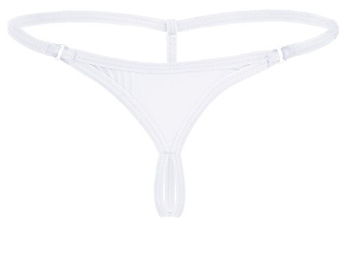 Choomo Mikrostring för kvinnor, tanga, Ouvert, trosa, sexig, G-stringtrosor, underkläder, svart, vit, röd, Vit, one size stor