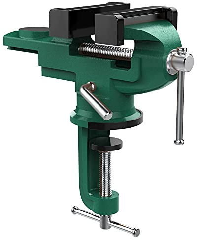 Nuovoware Morsa da Banco Falegname 70mm, 360° Girevole Morsa da Tavolo Morsetto da Banco Professionale Strumenti per Falegnameria Carpenteria in Acciaio Robusto Accessori Industriali, Verde Scuro