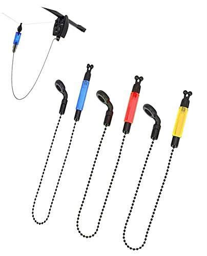 Bite Indicator 3 Pcs Light Fishing Alarms Portable Bobbins Hangers Alerter Light Rod Tackle Swinger Carp Practical Accessories Outdoor Rod IlluminatedCarp Fishing,Yellow,blue,red (19761119-24)