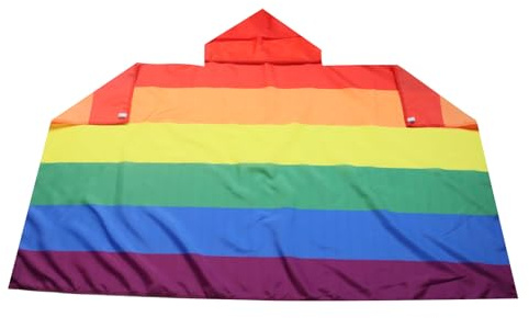 AZ FLAG Cape Arc-en-Ciel 150x90 cm Gay Polyester Léger | Usage intérieur Cape de supporter bords cousus et finition légère