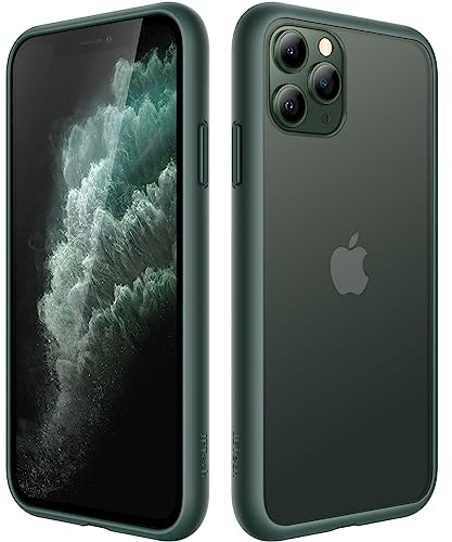 JETech Matte Case for iPhone 11 Pro 5.8-Inch, Shockproof Military Grade Drop Protection, Frosted Translucent Back Phone Cover, Anti-Fingerprint (Dark Green)