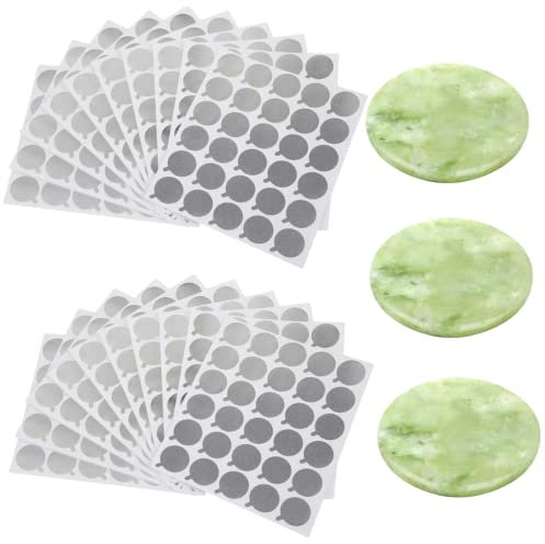 600Pcs Eyelash Glue Stickers, with 3Pcs Jade Stone for Lash Glue - Eyelash Extension Glue Holder fits Self Adhesive Lashes Cosmetic