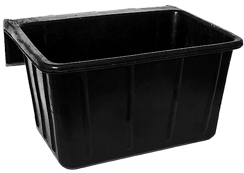 Rubber Hook Over Feeder Heavy Duty Mountable Livestock & Pet Feed Bucket Manger Feeder Trough - 15 Litre