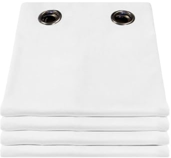 Moondream DecibelControl™ Raumtrennervorhang 4in1 | Lärmschutz | Thermoisolierung | Verdunkelung | Doppelseitig | Patentierte Technologie | EU Herstellung | Samt | Ösen | Weiß MC720 | 135B x 250H cm
