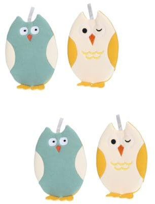 minkissy 4pcs Cartoon Animal Bath Mitts for Boy Girl Soft Exfoliating Washcloths Fun and Lightweight Shower Scrubbers Owl Colors Bathing Supplies for Boy Girl