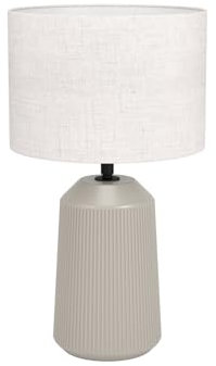 Generico Lume grande lampada da tavolo in ceramica moderna design tortora 1 luce GL1765 per camera da letto, salotto, cameretta, soggiorno.