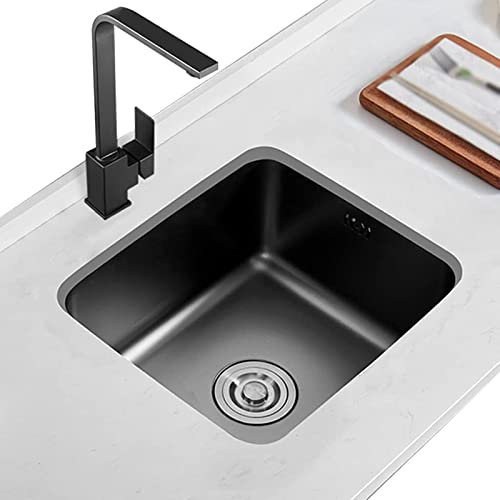 YOtat Lavelli da Cucina da Incasso, Lavello Piccolo Nano Nano da Bar, Lavabo A Vasca Singola in Acciaio Inossidabile 304 per Balcone, con Rubinetto, Montaggio sopra/Sottopiano, 40 * 38 * 19 Cm