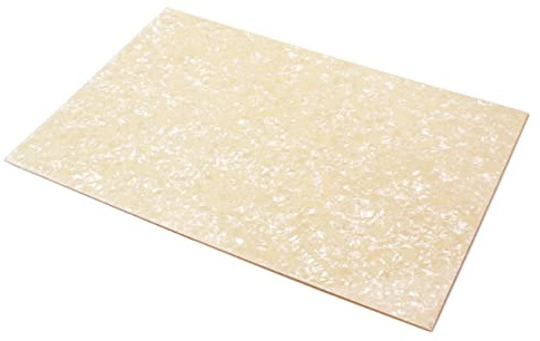 Selbstklebender Schlagbrett Rohling 44x29cm für Akustikgitarre | 3-lagig, Beige, Acryl Pvc, Selbstgemacht Zuschnitt für Bass, Spiegelnde Materialplatte