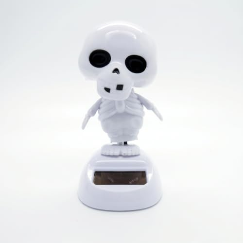 Starlet24 Schwarzes Solar Skeleton Wackelfigur | Solarbetrieben, Tanzende Dekofigur | Wohnung, Auto, Balkon | Solarzelle, Beweglich | Geschenkidee für Wohnung, Garten