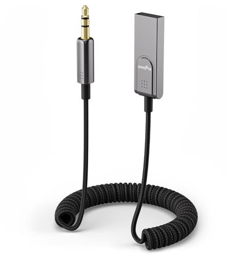 Adattatore AUX Bluetooth 5.3 per auto USB, ricevitore FlyCoco collega Bluetooth a auto, altoparlante e audio stereo domestico abilitando chiamate in vivavoce telefono musica, ricevitore Bluetooth USB