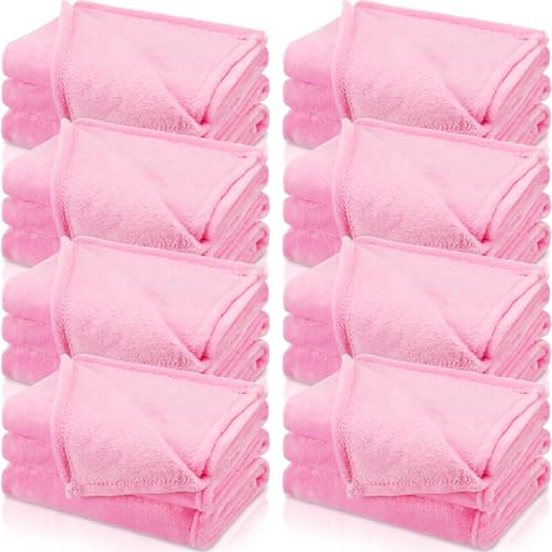SmoothNovelty 8 Pcs Valentine's Fleece Throw Blanket for Girl 40x60 in Sleepover Blankets for Galentine's Party Wedding Guest Slumber Favors Cozy Movie Night Blanket Set(Pink)