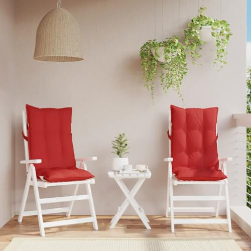 CIADAZ Hochlehner-Auflagen 2 Stk. Rot Oxford-Gewebe, Liegenauflage, Auflage Gartenliege, Sitzkissen Gartenmöbel, Bankauflage, Stuhlauflage Für Hochlehner, Sitzauflagen - 377620