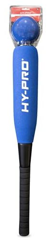 Hy-Pro skum baseballklubba och bollset – blå, mjuk touch-klubba och boll, perfekt för barn, halkfritt grepp, 60 cm skumklubba, skumboll, mjuk leksak, utomhusspel