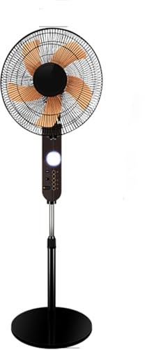 16 Ventilatore da terra ad alta velocità, oscillante, con luce e porta USB, velocità 3 regolabile ad altezza ridotta, per garage industriale, commerciale, residenziale