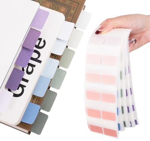 Avecmoi Kleberegisterkarten, 480 Stück Registeraufkleber, Colored Page Markers Tabs, Haftstreifen Index Tabs für Büro, Dokumente, Bücher, Kalender Buch