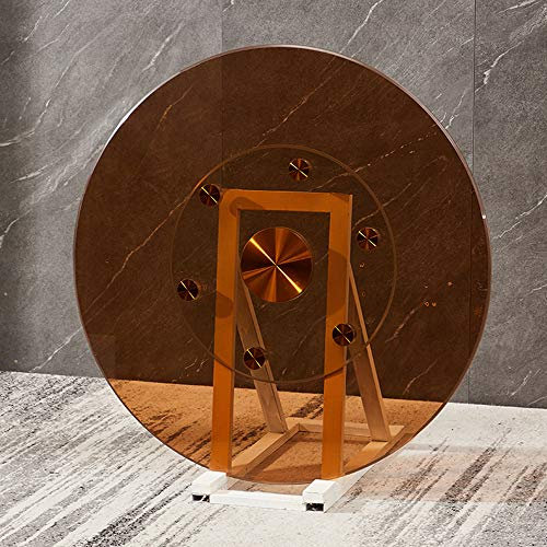 DONGGANSHI Ø60-140cm Lazy Susan Drehteller aus gehärtetem Glas, runde Servierplatte, großes drehbares Schwenktablett, braunes Drehtablett mit geräuschlosem Lager, 23,6″-55,1″