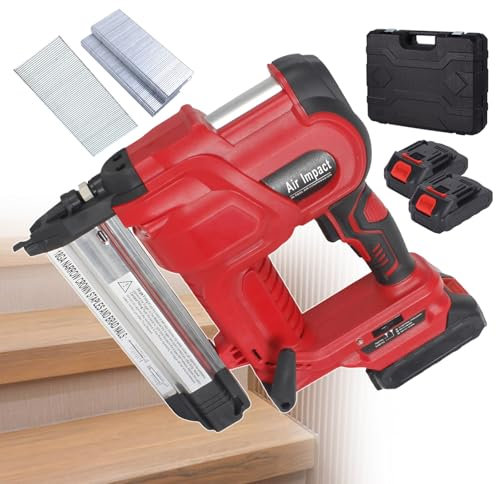 pealiritansemen Clavadora De Clavos Sin Cable, Grapadora/Clavadora Eléctrica 2 En 1, Compatible con Disparo Único/Disparo Continuo, Clavadora Manual, para Decoración del Hogar, Fijación De Techos,Red