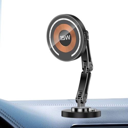 Car Mount Wireless Charger - Magnetic Phone Mount for Car | Auto Smartphone Bracket, Cellphone Holder Stand Fast Charger for Women Men