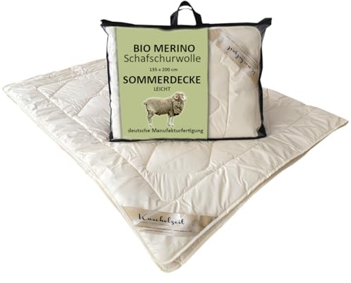 Meivita Bio Merino Schafschurwolle Sommerdecke aus KBA und kbT in 135x200 cm