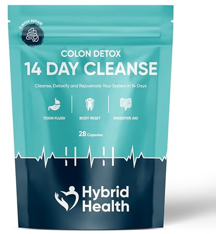 Hybrid Health Colon Cleanse | Rapid 14 Day Detox Supplement for Men & Women | Gut Health | Non GMO Gut Cleanse