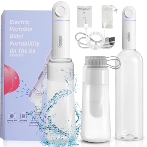 Bidet portatile con bottiglia da 350 ml, modalità forte e morbida, IPX7, impermeabile, per igiene personale, pulizia bidet da viaggio
