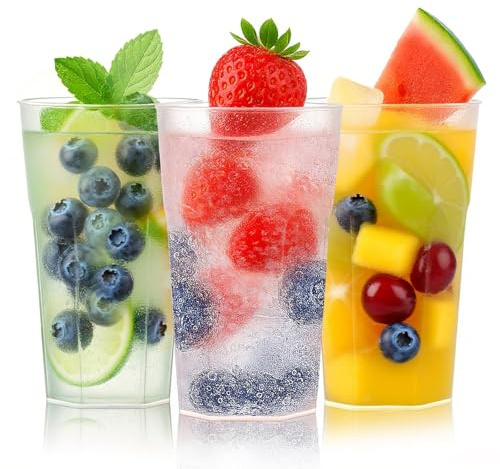 dabinzhijia 50 Stück Partybecher Set, Plastikbecher 0,5l, Mehrwegbecher Plastikbecher, Bruchsichere Polypropylen Trinkbecher, Mehrwegbecher für Getränkepartys, Geburtstag, Hochzeit